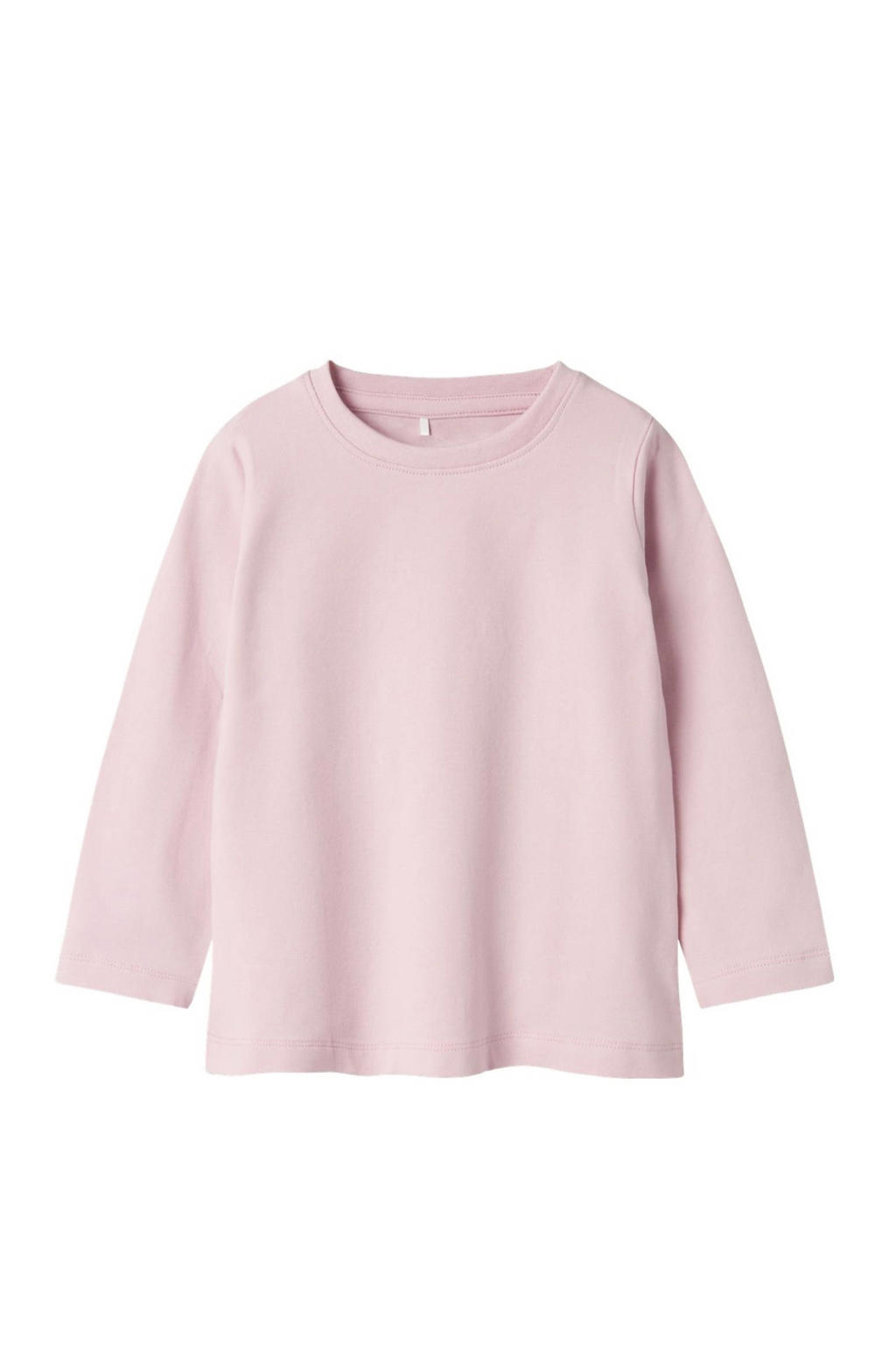 Paarse meisjes NAME IT MINI longsleeve van stretchkatoen met effen, lange mouwen en ronde hals