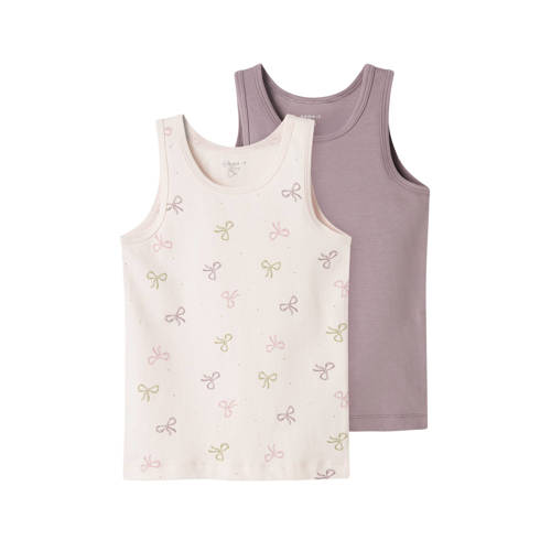 NAME IT MINI hemd met strikjes dessin - set van 2 roze/mauve afbeelding