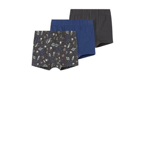 NAME IT MINI boxershort Space - set van 3 antraciet/blauw afbeelding