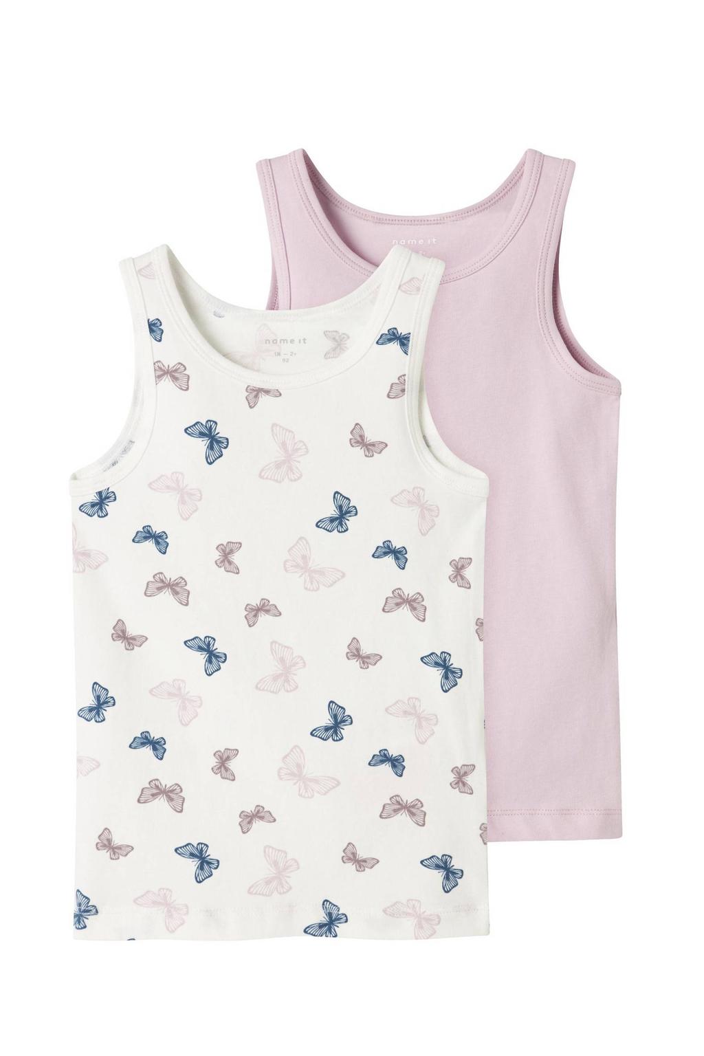 NAME IT MINI hemd - roze/ecru (set van 2)