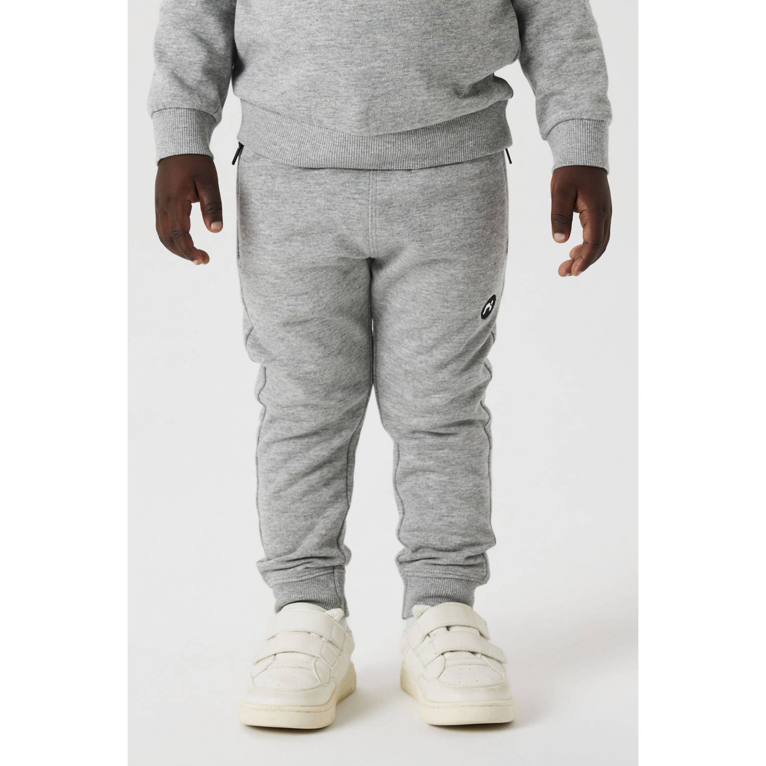 NAME IT MINI slim fit joggingbroek NMMVIMO grijs melange