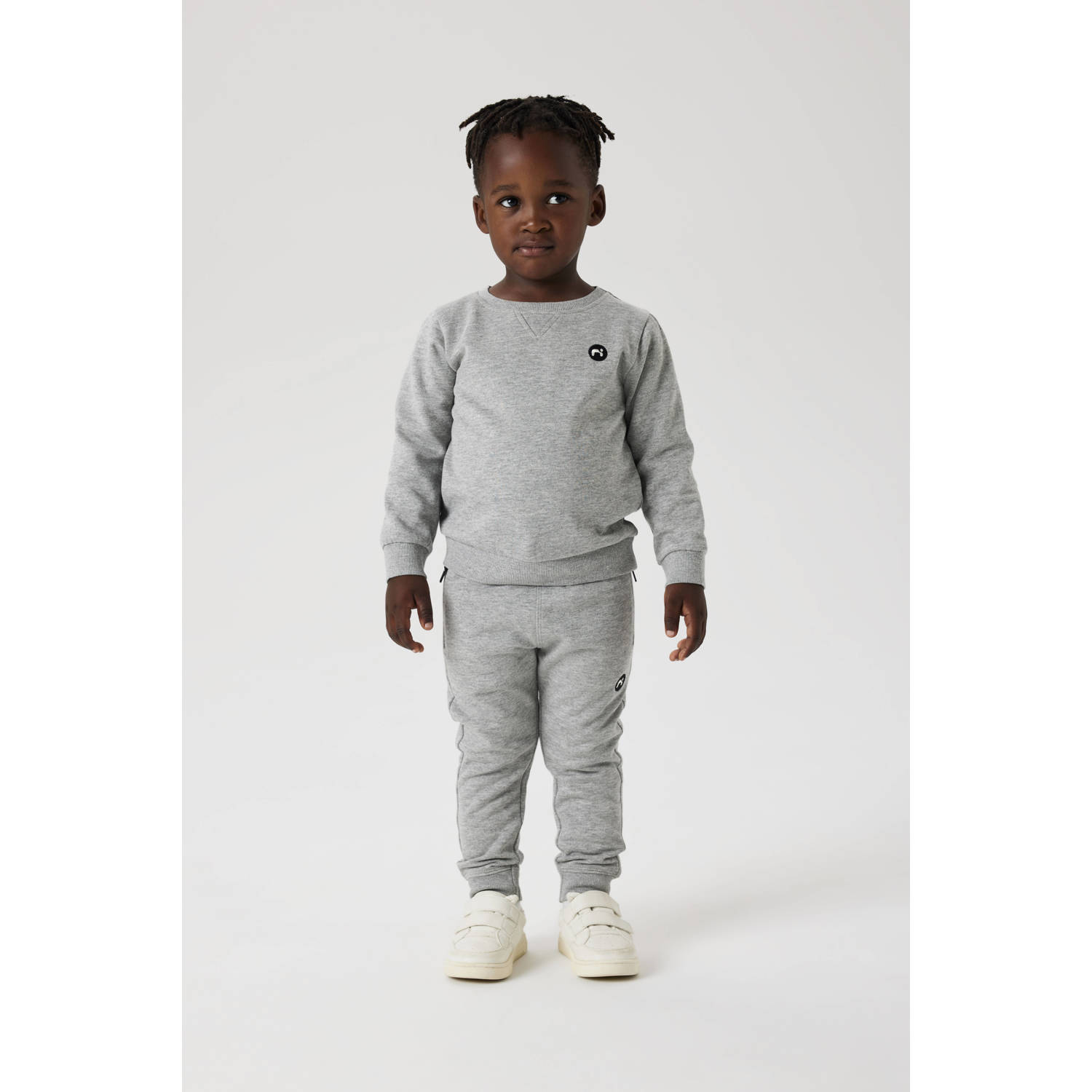 NAME IT MINI slim fit joggingbroek NMMVIMO grijs melange