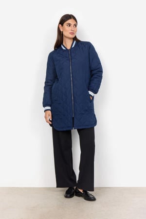 gewatteerde jas quilted blauw