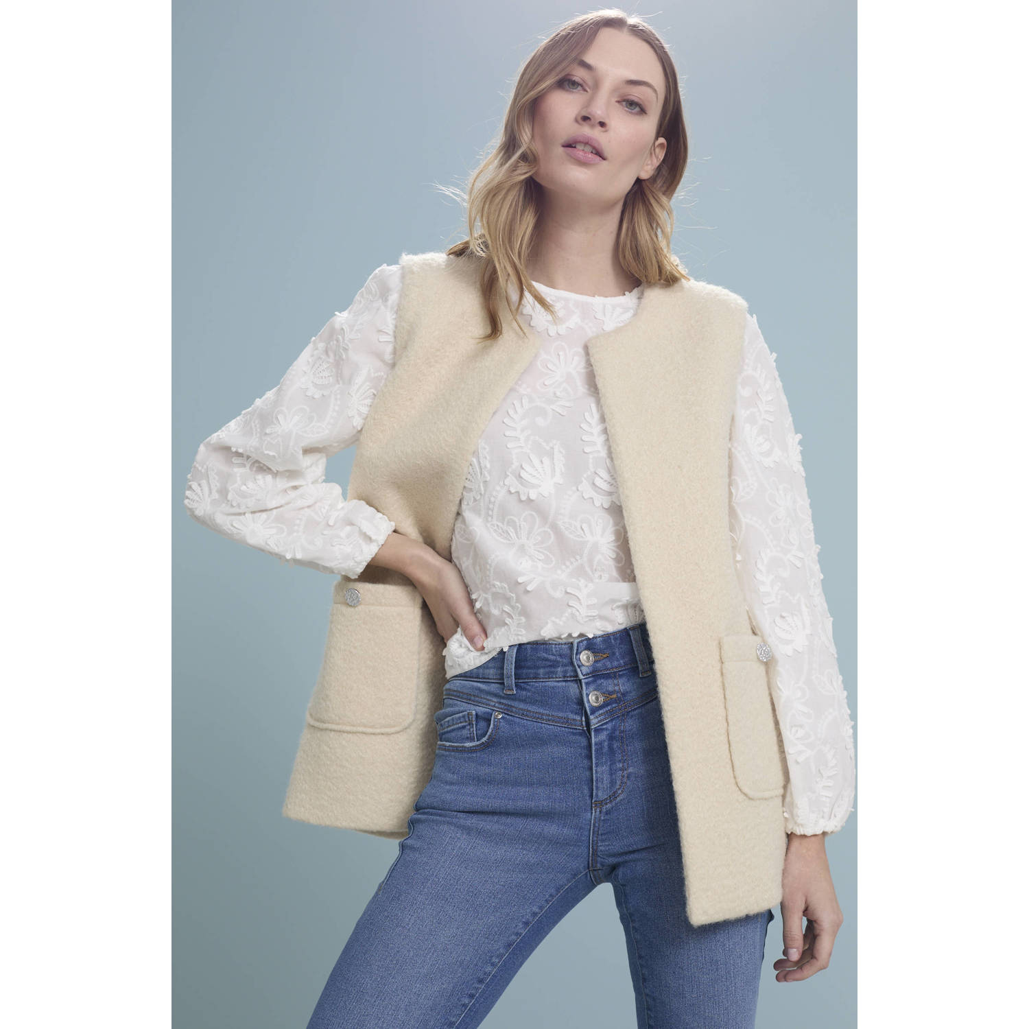 VILA gilet beige