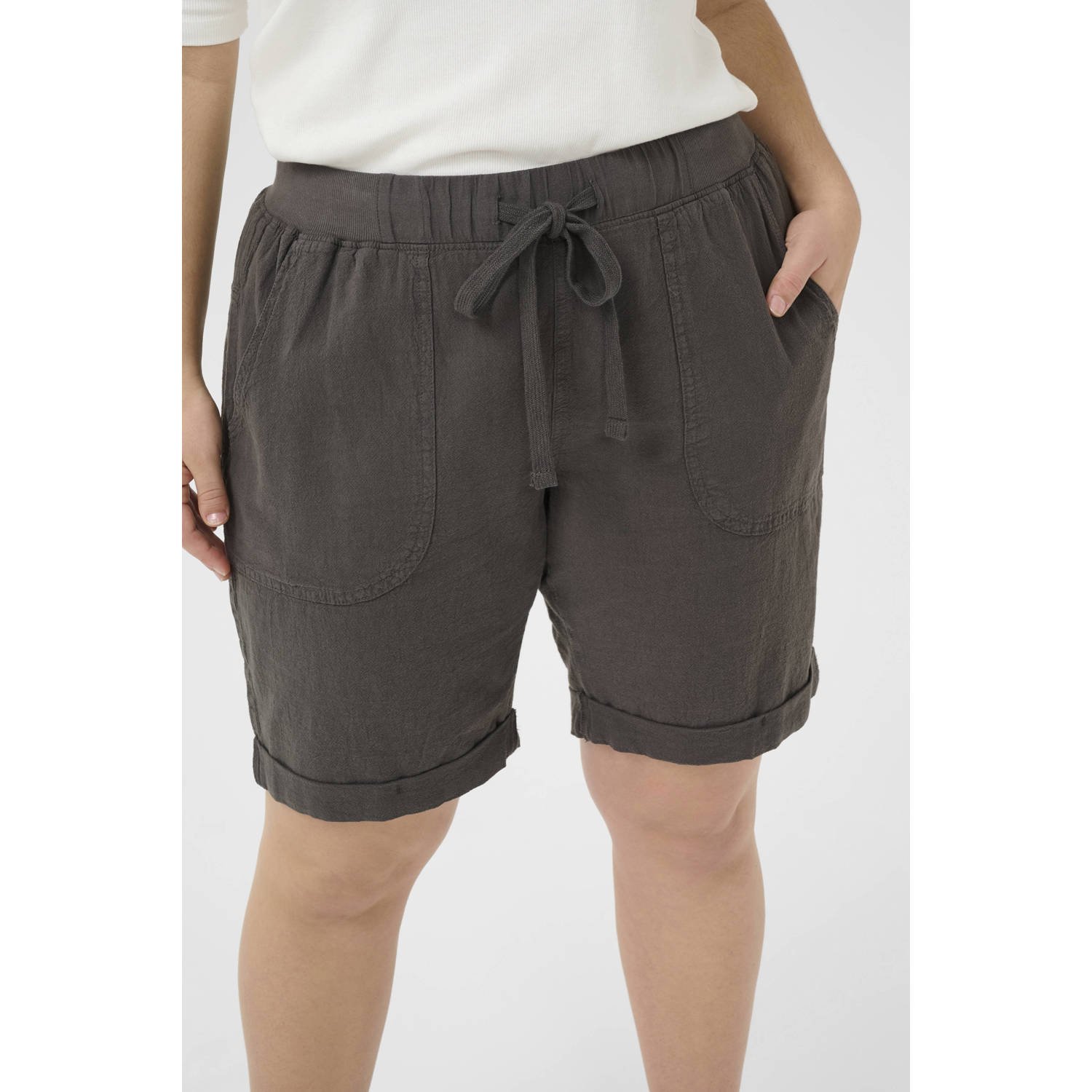 Kaffe Curve loose regular waist casual short antraciet