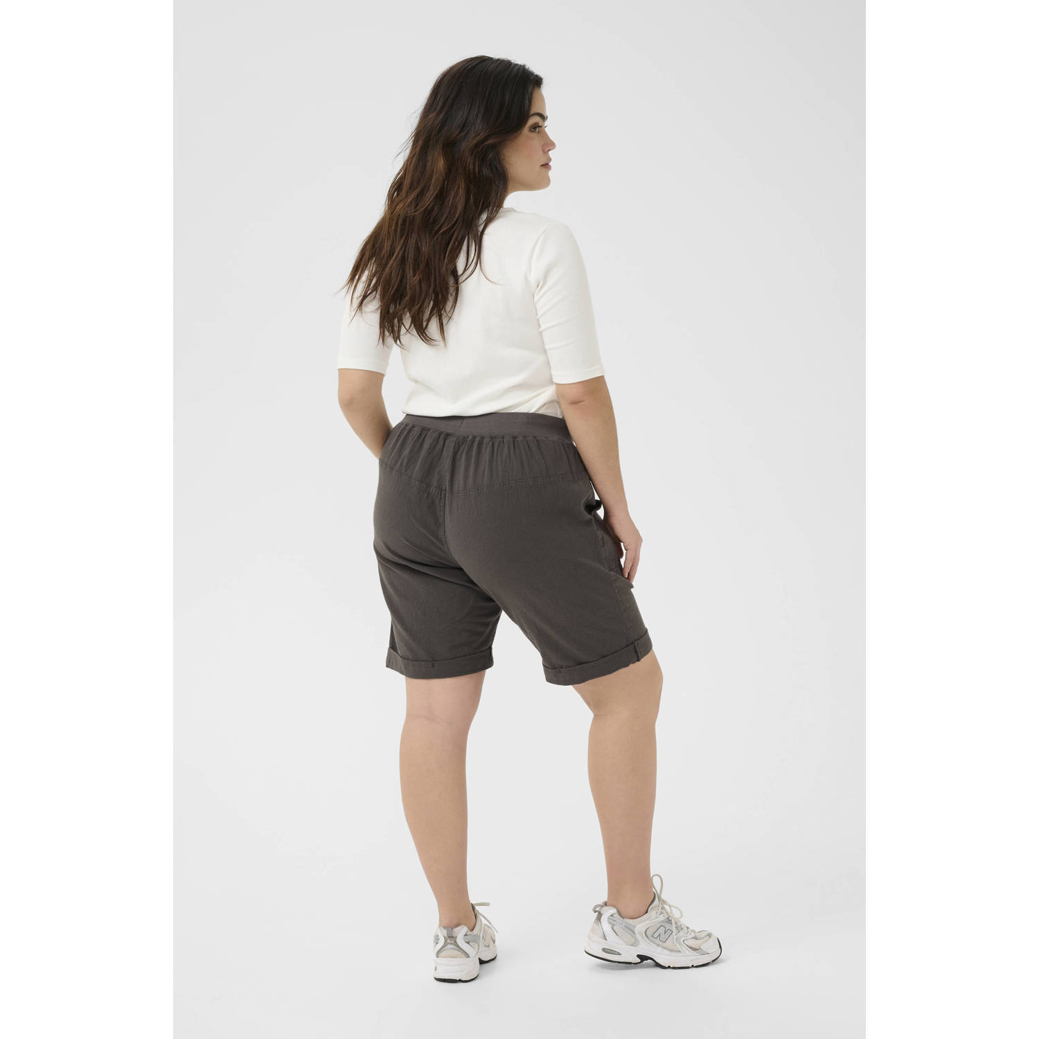 Kaffe Curve loose regular waist casual short antraciet