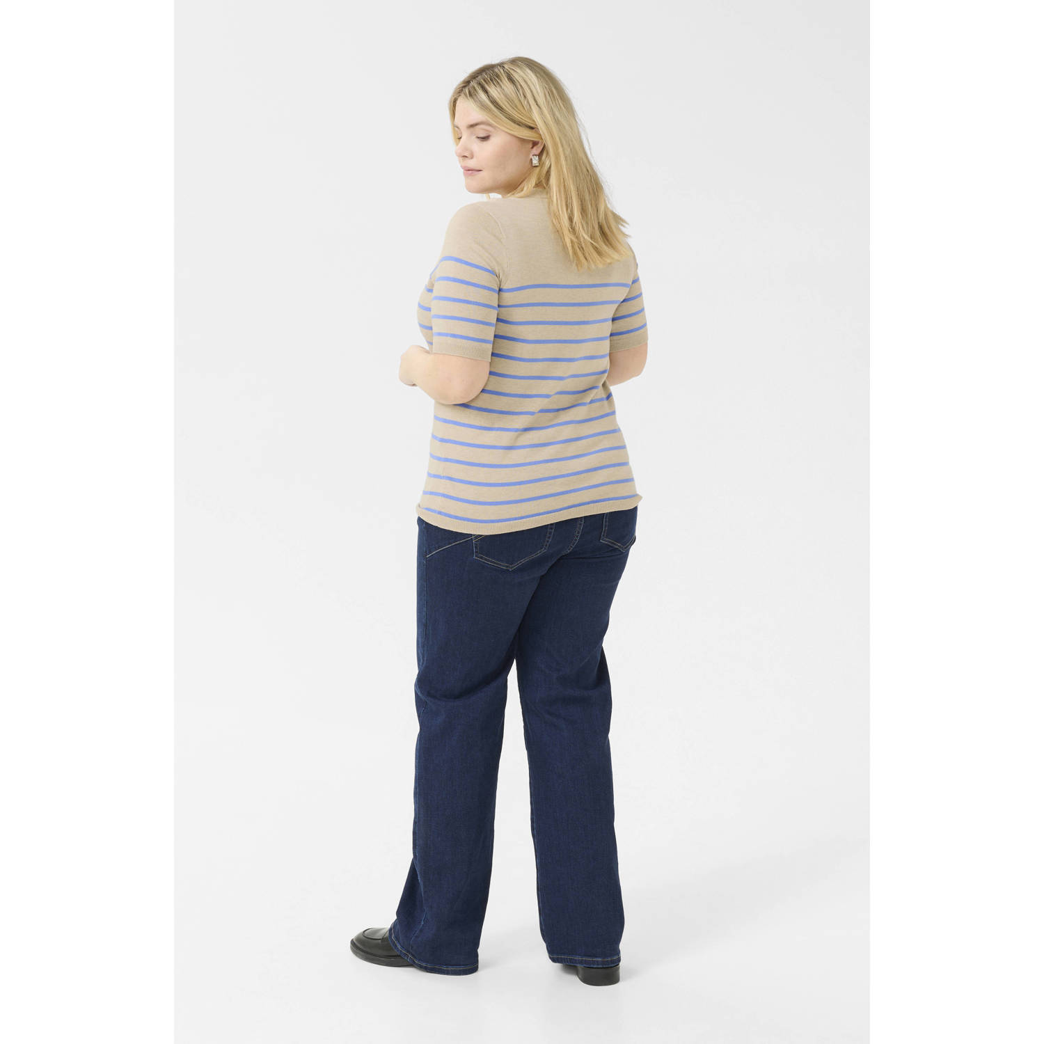 Kaffe Curve top zand blauw