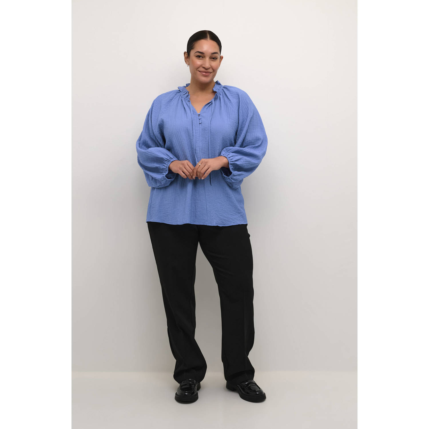 Kaffe Curve blousetop blauw