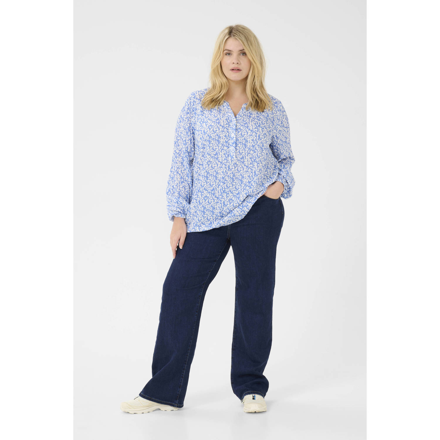 Kaffe Curve blousetop blauw