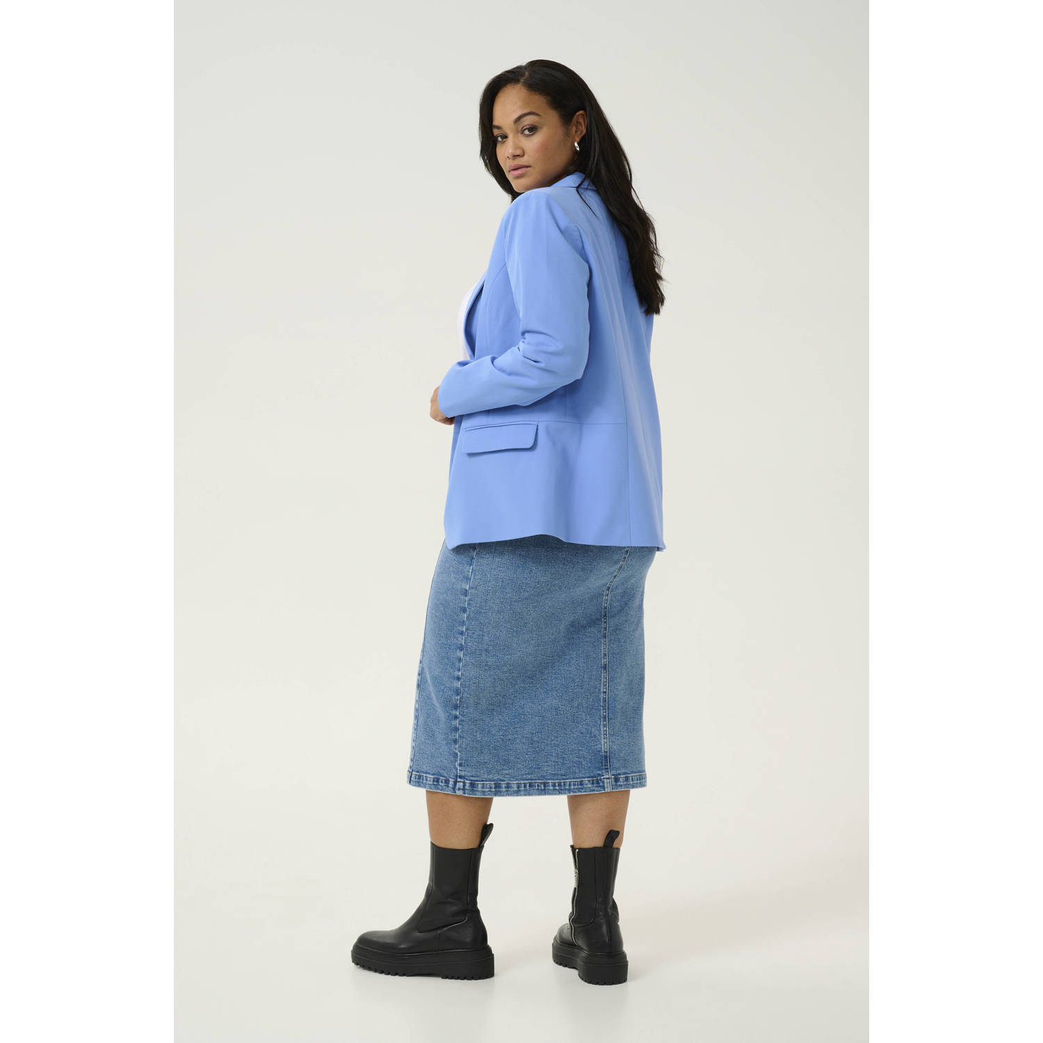 Kaffe Curve regular blazer blauw