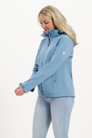 thumbnail: Blauwe dames Kjelvik outdoor jas Aida van polyester met lange mouwen, capuchon en ritssluiting