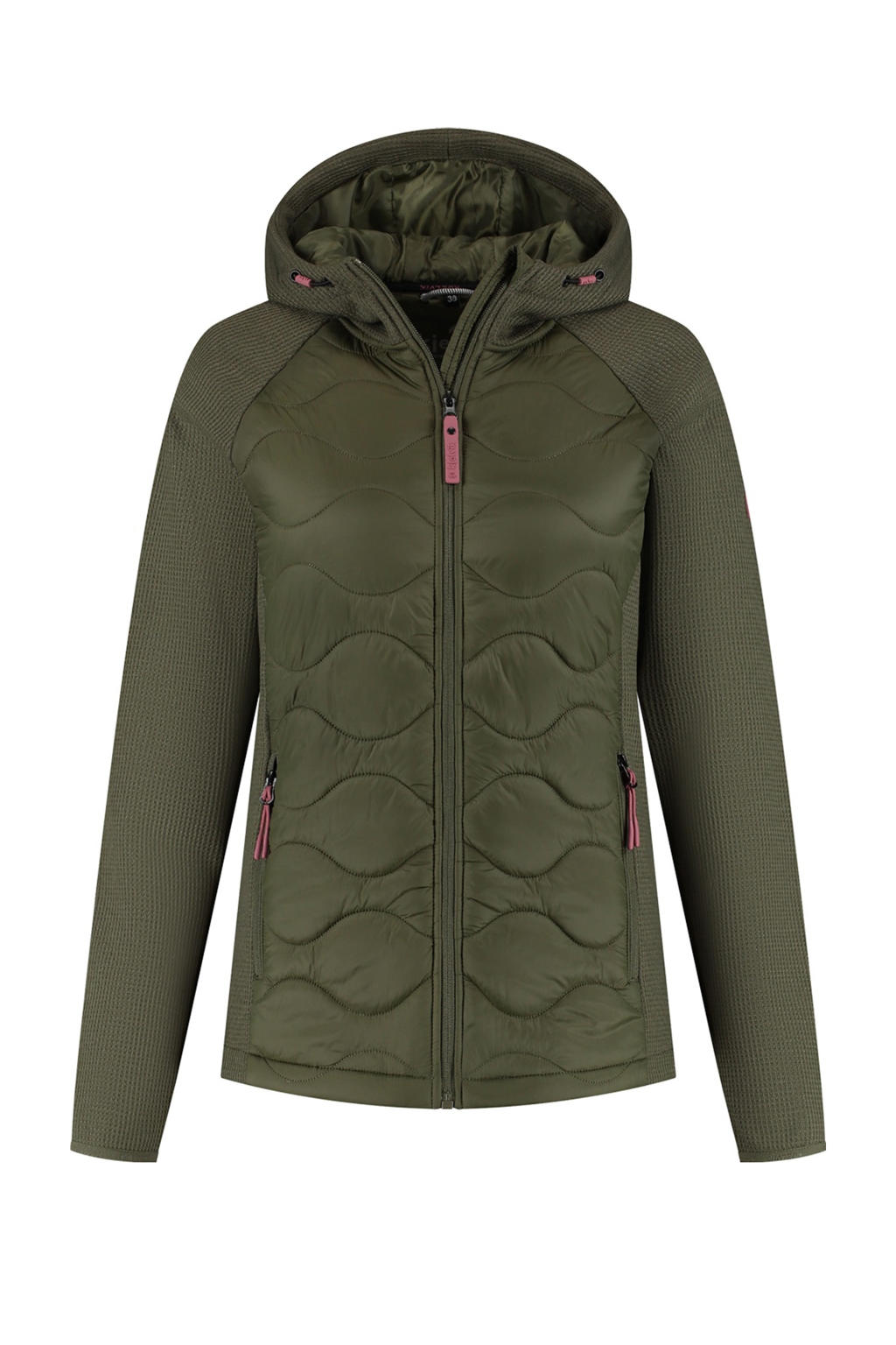 Groene dames Kjelvik outdoor jas Veda van polyester met lange mouwen, capuchon en ritssluiting