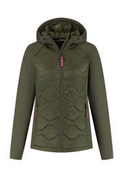 thumbnail: Groene dames Kjelvik outdoor jas Veda van polyester met lange mouwen, capuchon en ritssluiting