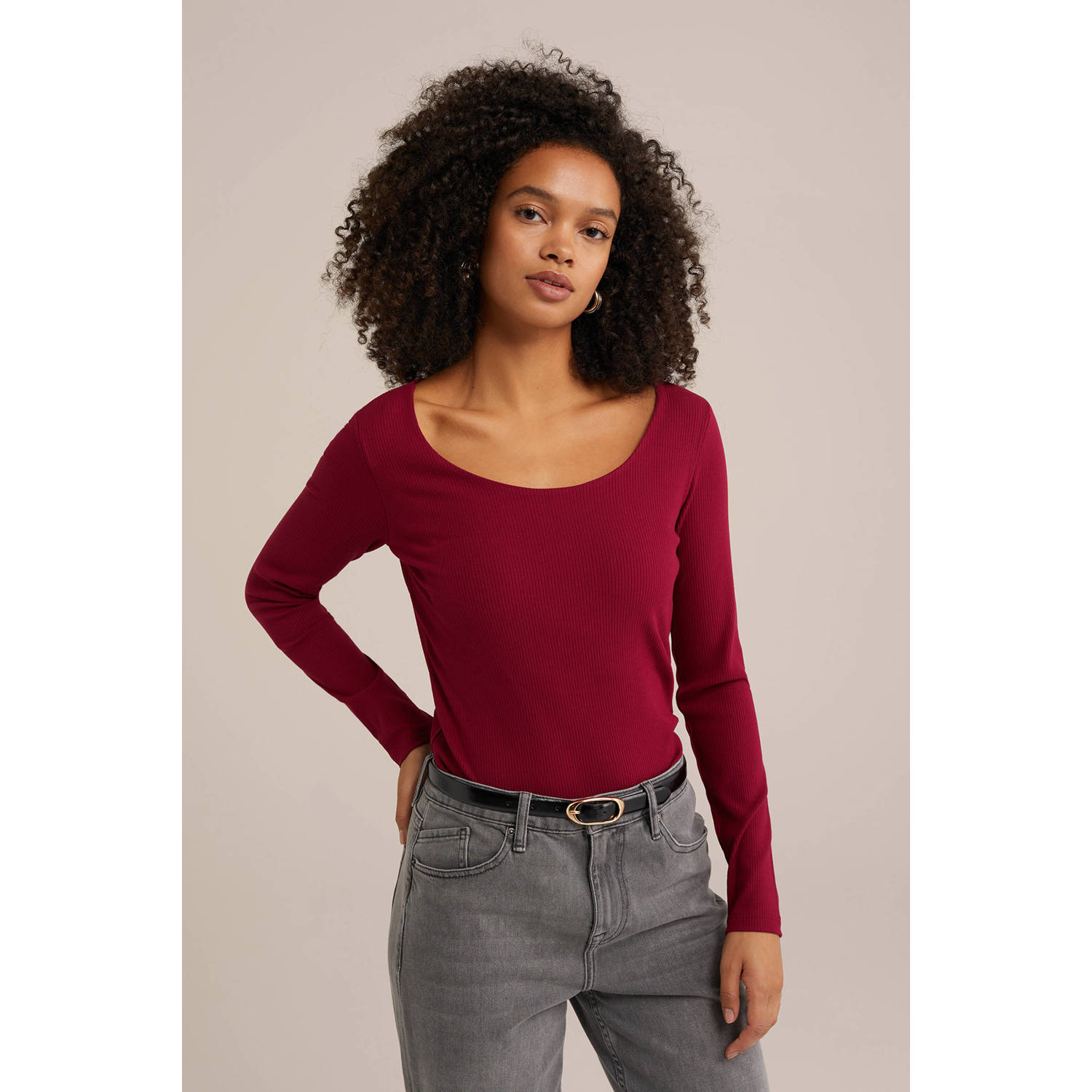 WE Fashion top donkerrood