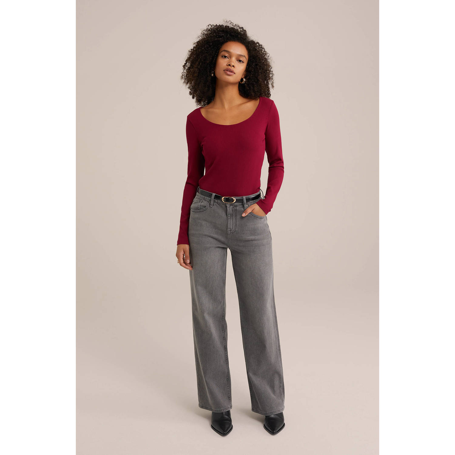 WE Fashion top donkerrood