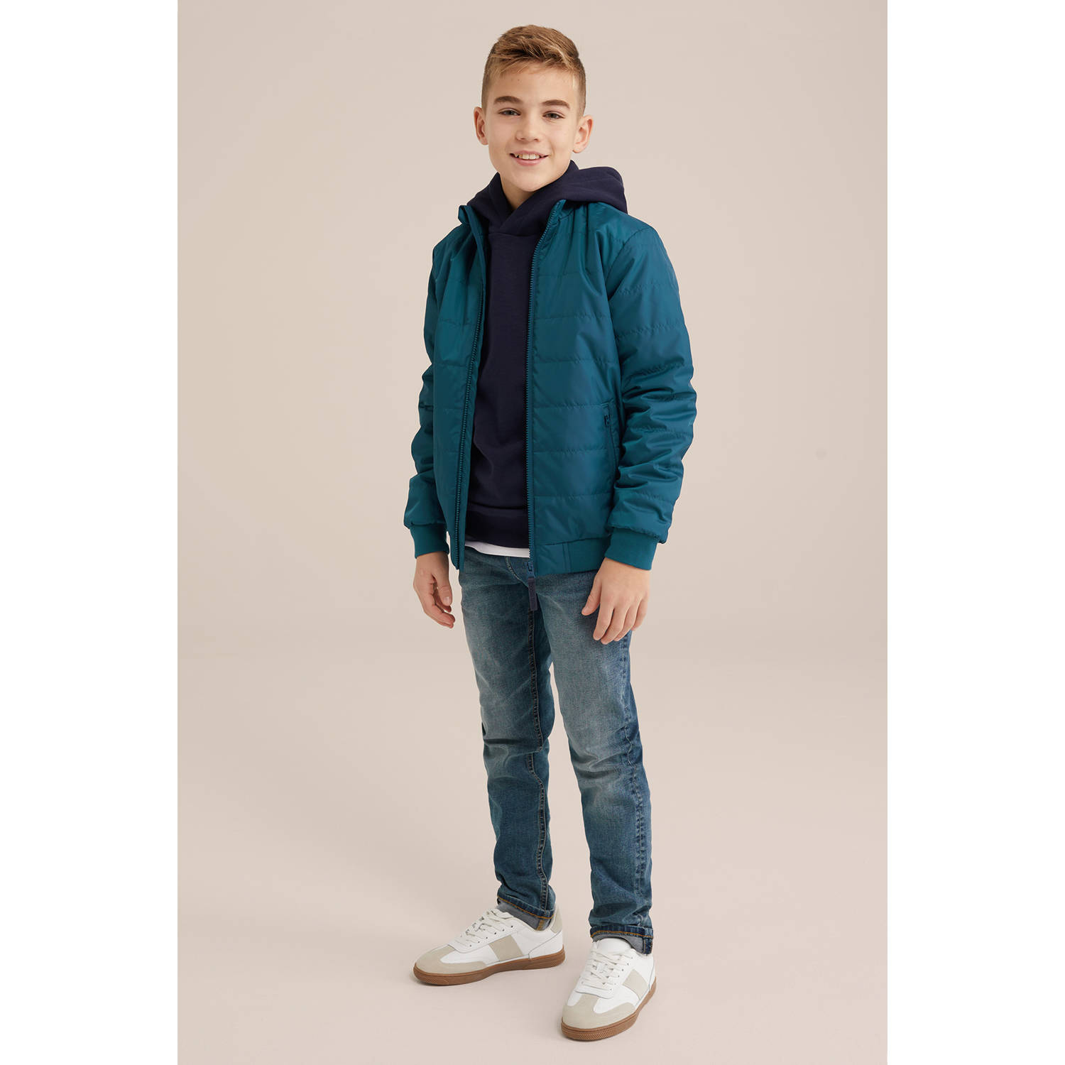 WE Fashion Blue Ridge bomberjack blauw