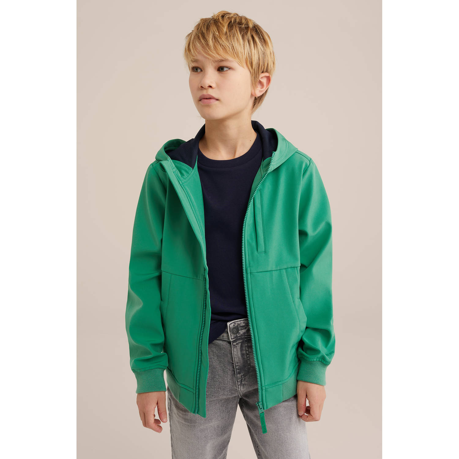WE Fashion Blue Ridge softshell jas groen