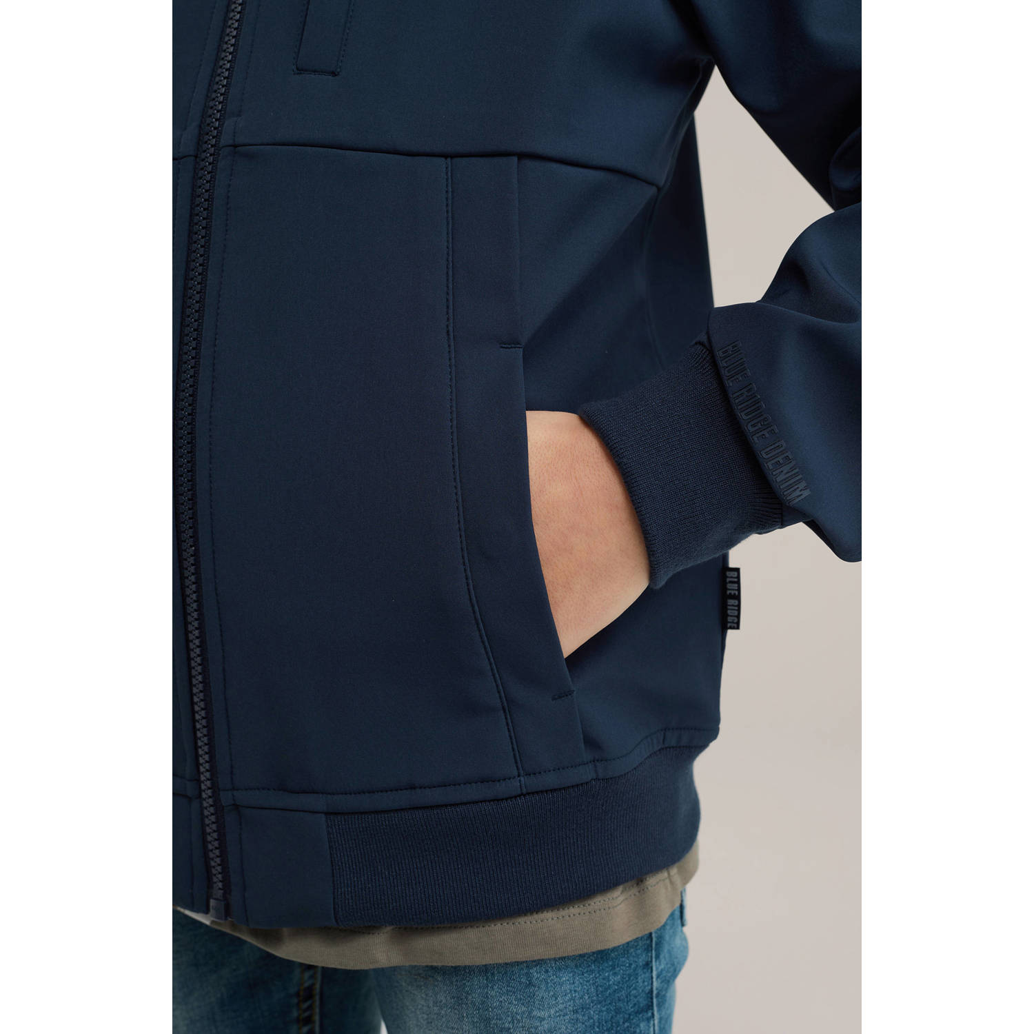 WE Fashion Blue Ridge softshell jas donkerblauw