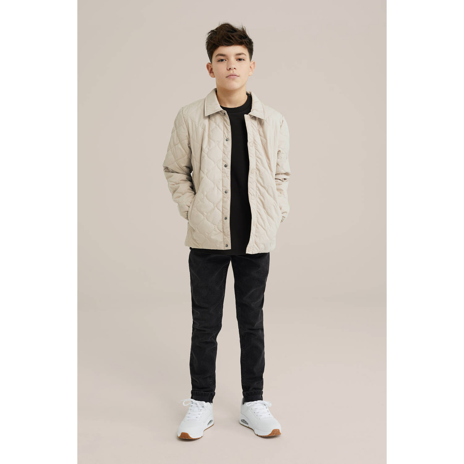 WE Fashion Blue Ridge gewatteerde jas beige