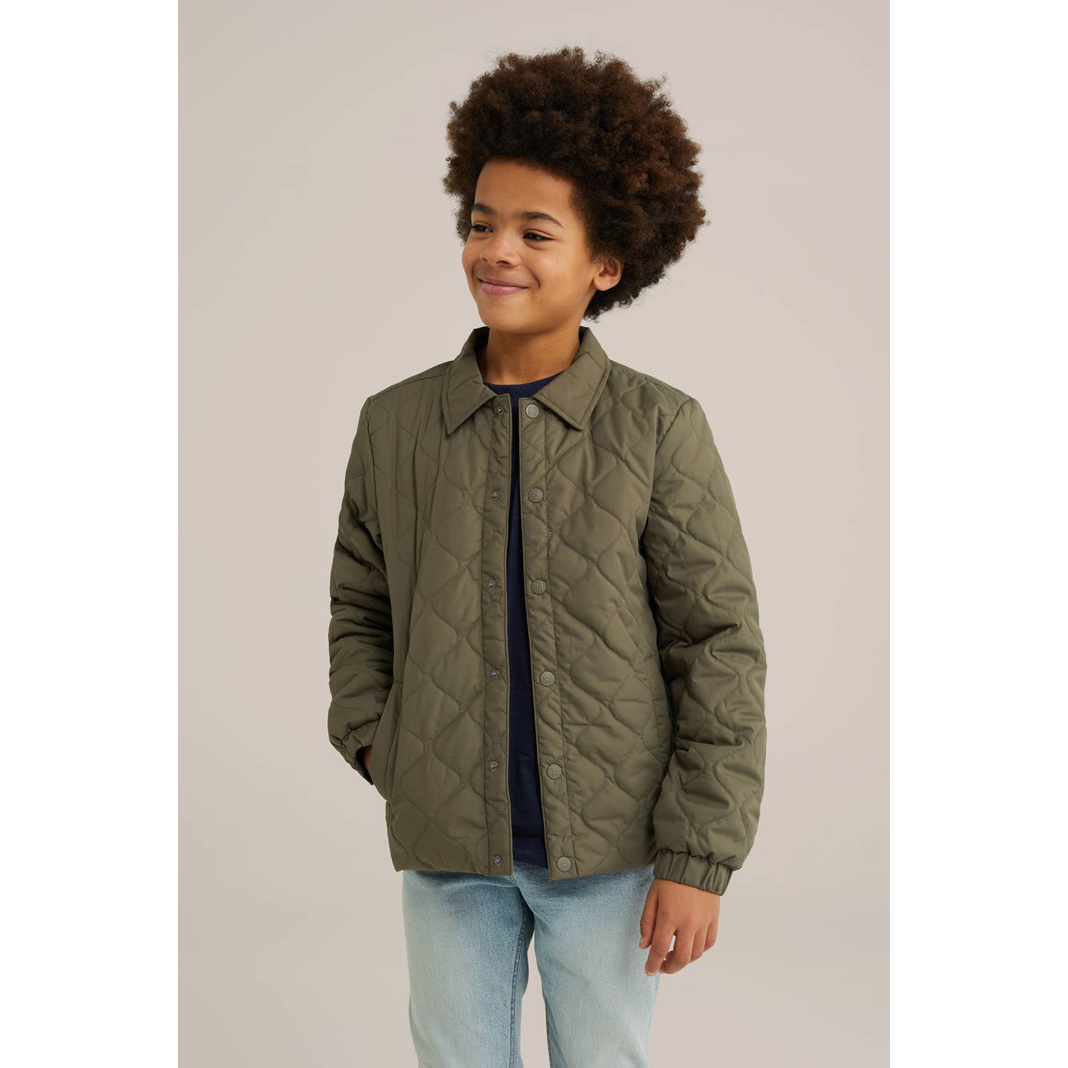 WE Fashion Blue Ridge gewatteerde jas groen