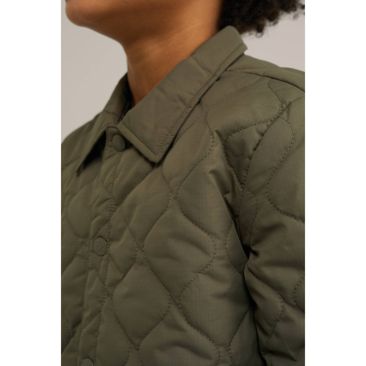 WE Fashion Blue Ridge gewatteerde jas groen