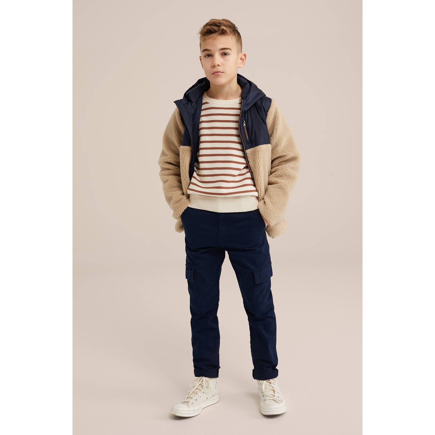 WE Fashion Blue Ridge teddy jas beige