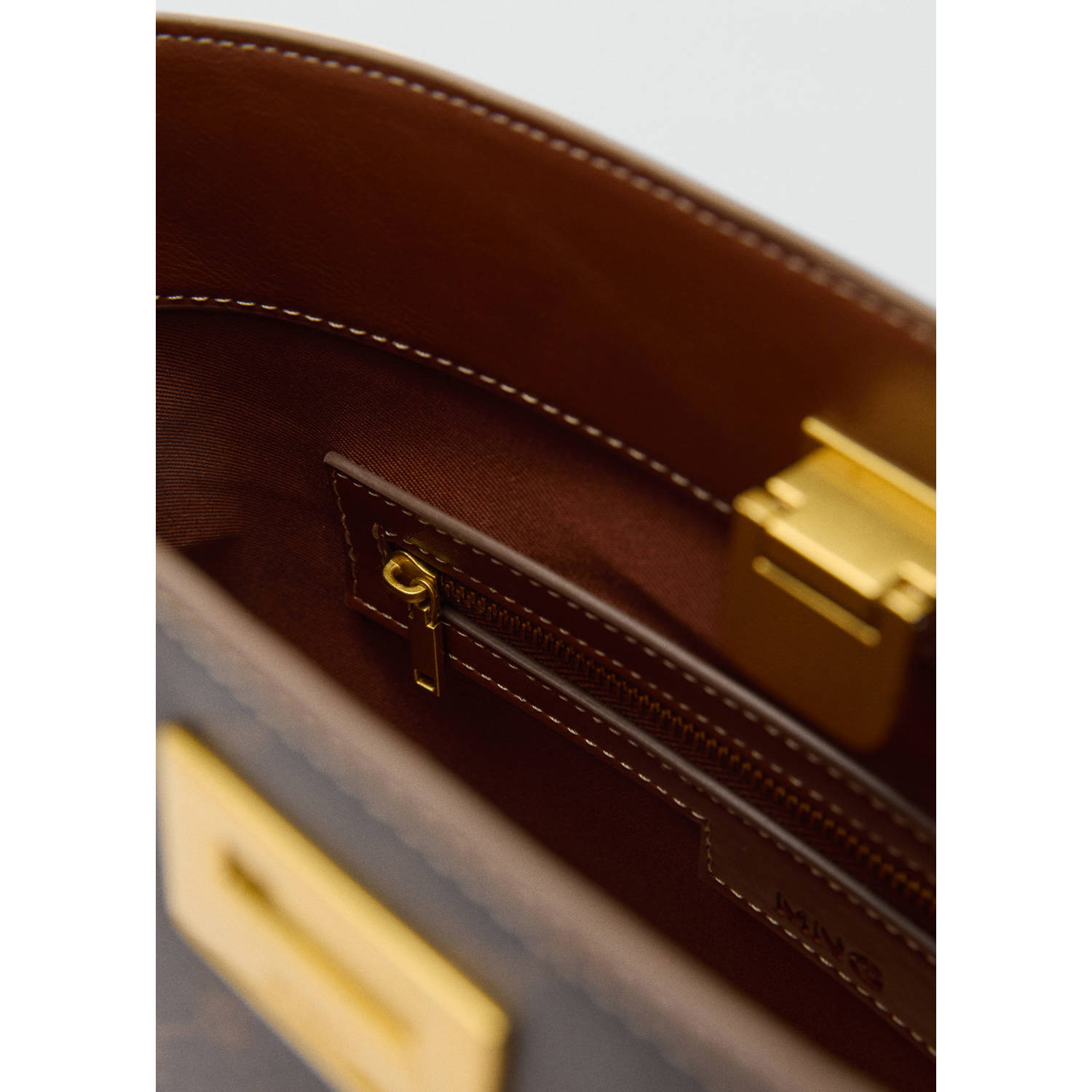 Mango crossbody tas met all over print bruin