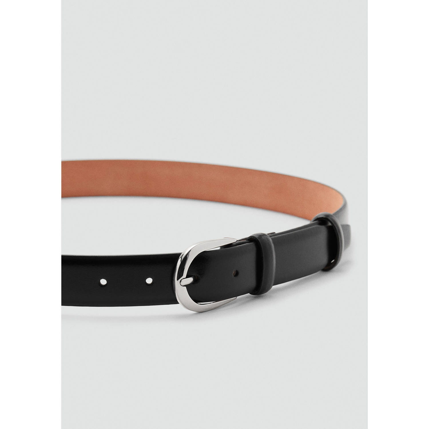 Mango Man leren riem zwart
