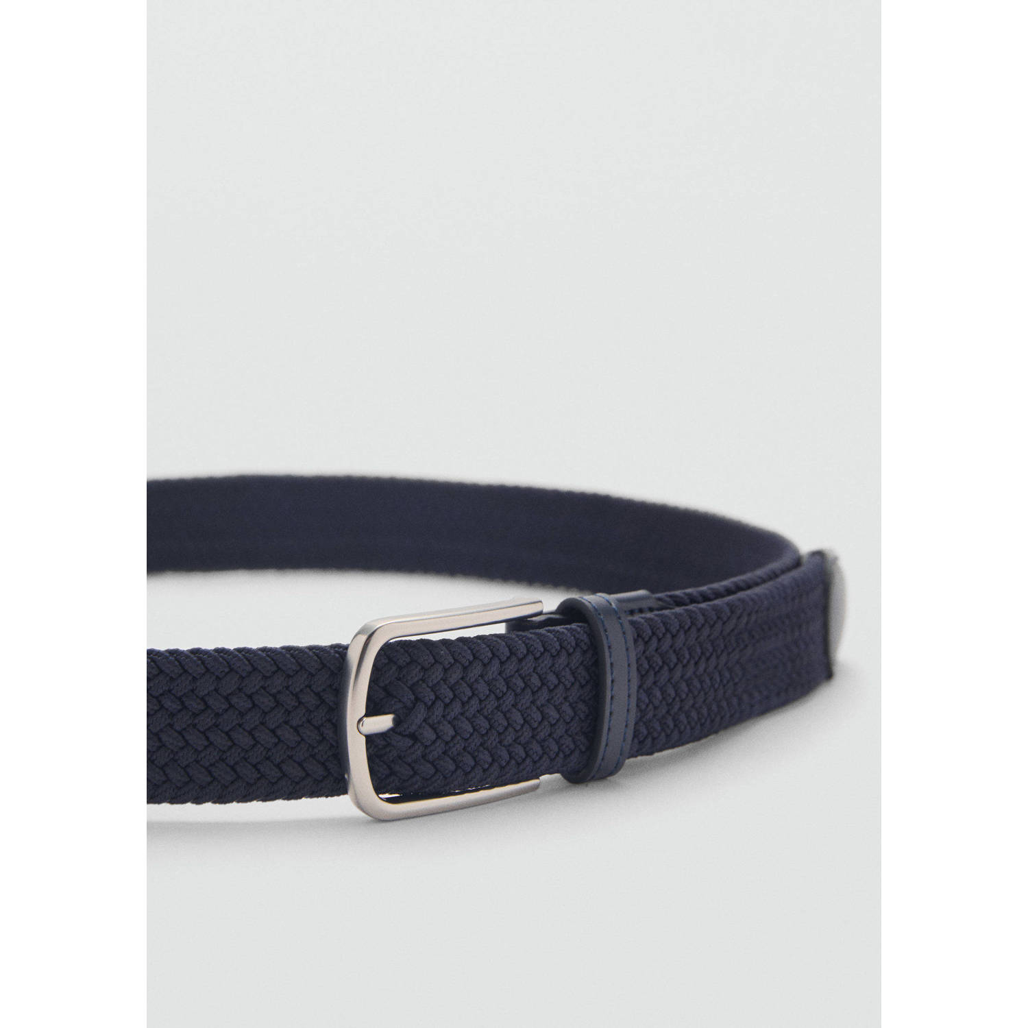 Mango Man gevlochten riem donkerblauw
