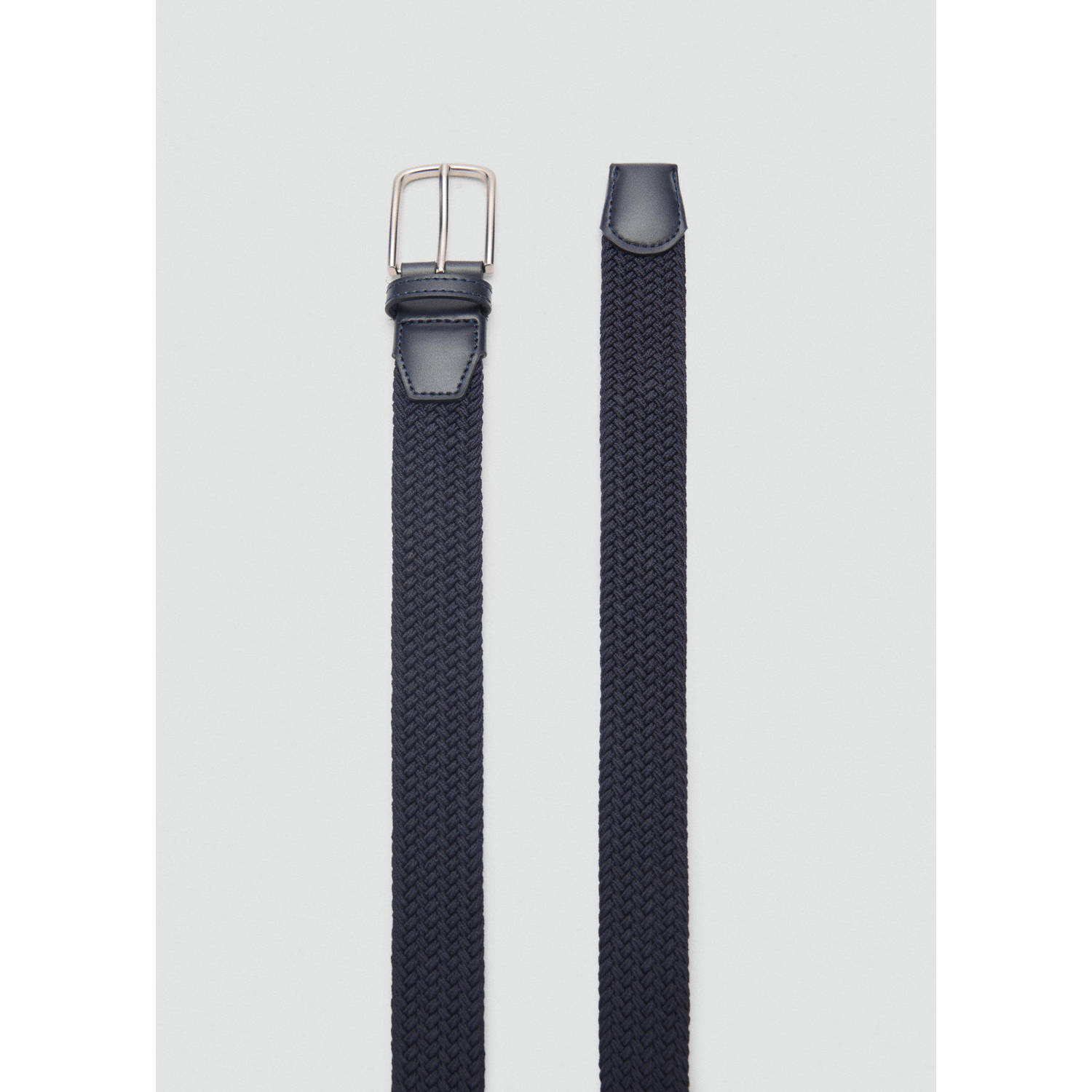 Mango Man gevlochten riem donkerblauw