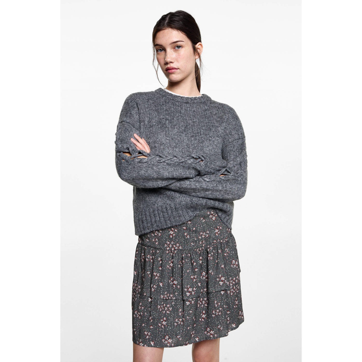 MANGO TEEN strokenrok antraciet