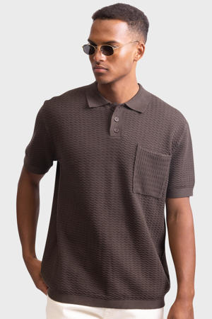 polo gebreid donkerbruin