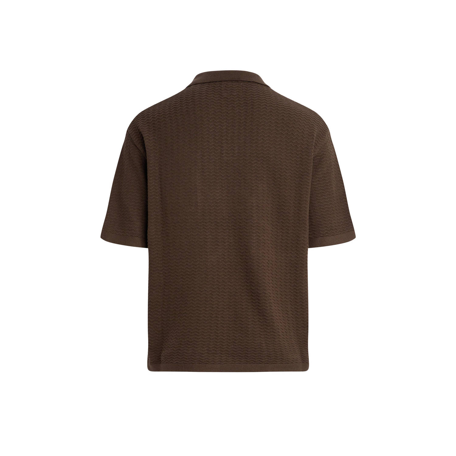 Redefined Rebel polo gebreid donkerbruin