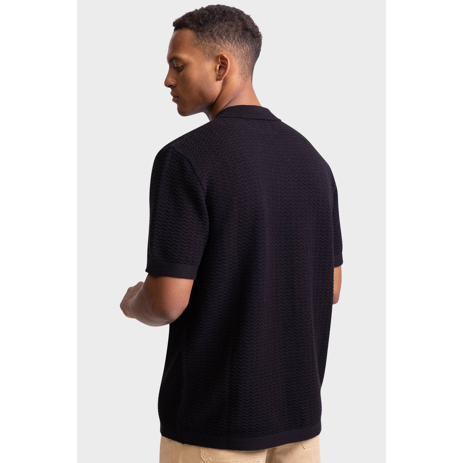 Redefined Rebel polo gebreid zwart