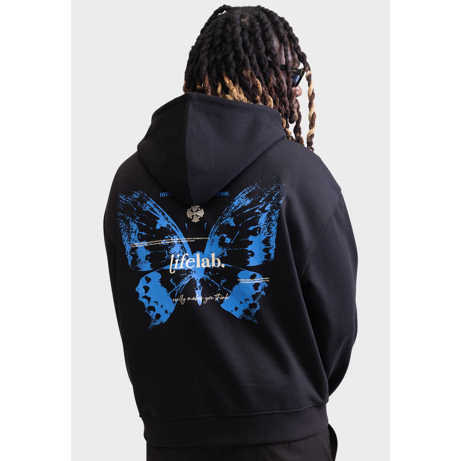 Redefined Rebel sweatvest RRBlaise met backprint zwart