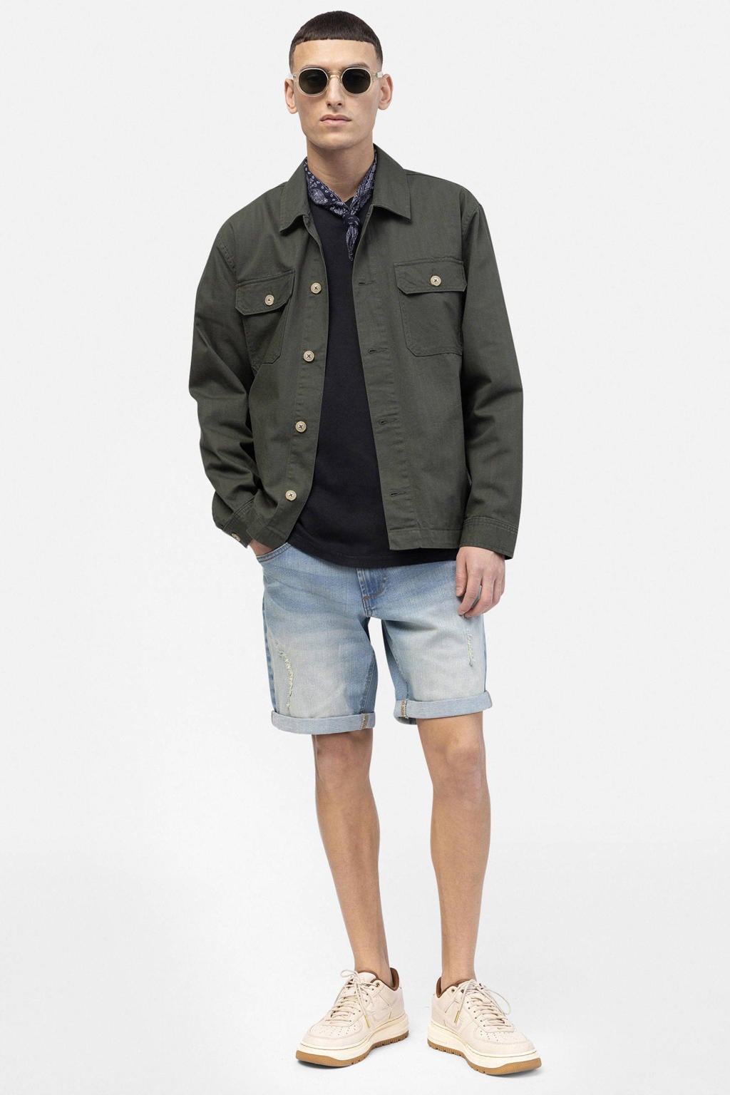 Redefined Rebel regular denim short RROslo blauw
