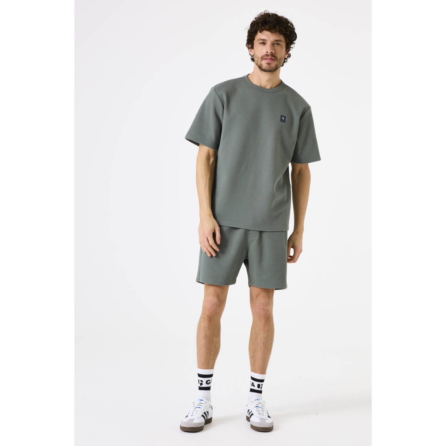 Garcia T-shirt met textuur groen