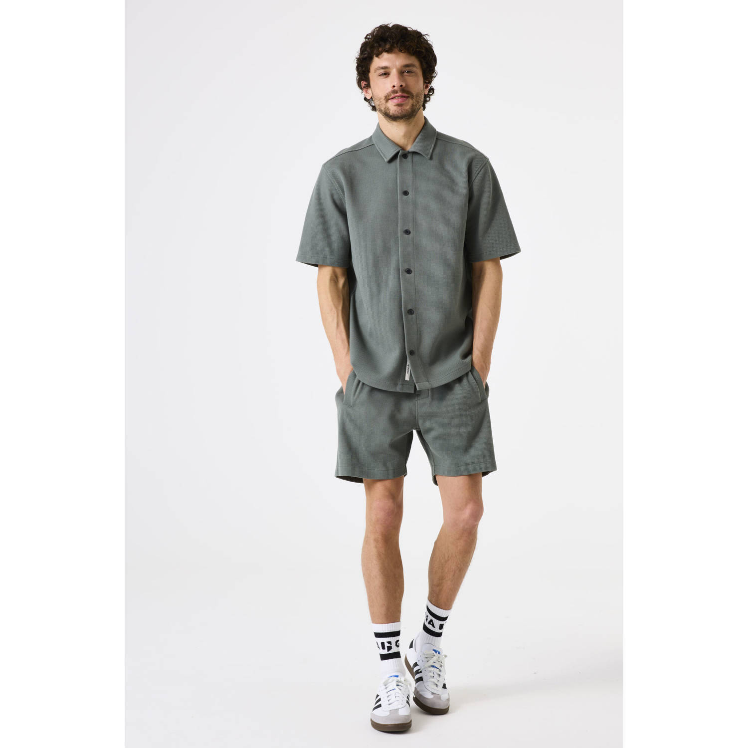 Garcia casual overhemd met textuur groen