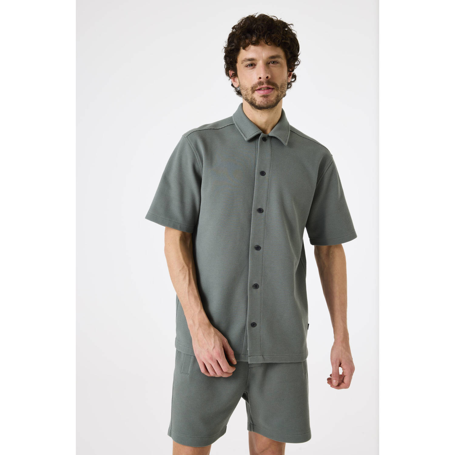 Garcia casual overhemd met textuur groen