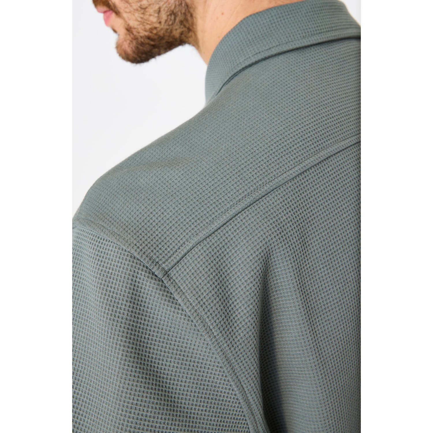 Garcia casual overhemd met textuur groen