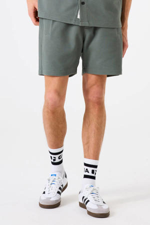 regular sweatshort met textuur groen