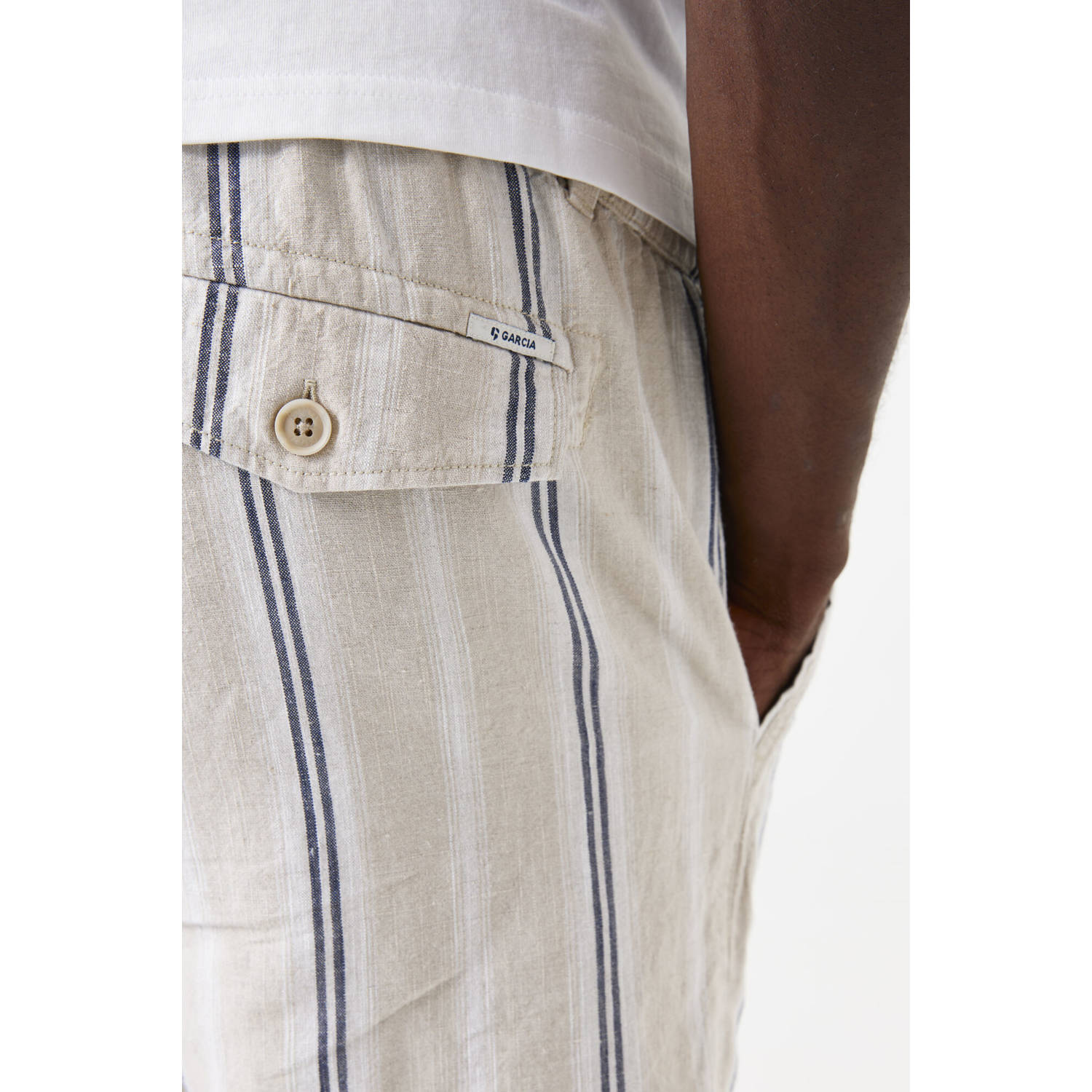 Garcia linnenn regular chino short ecru