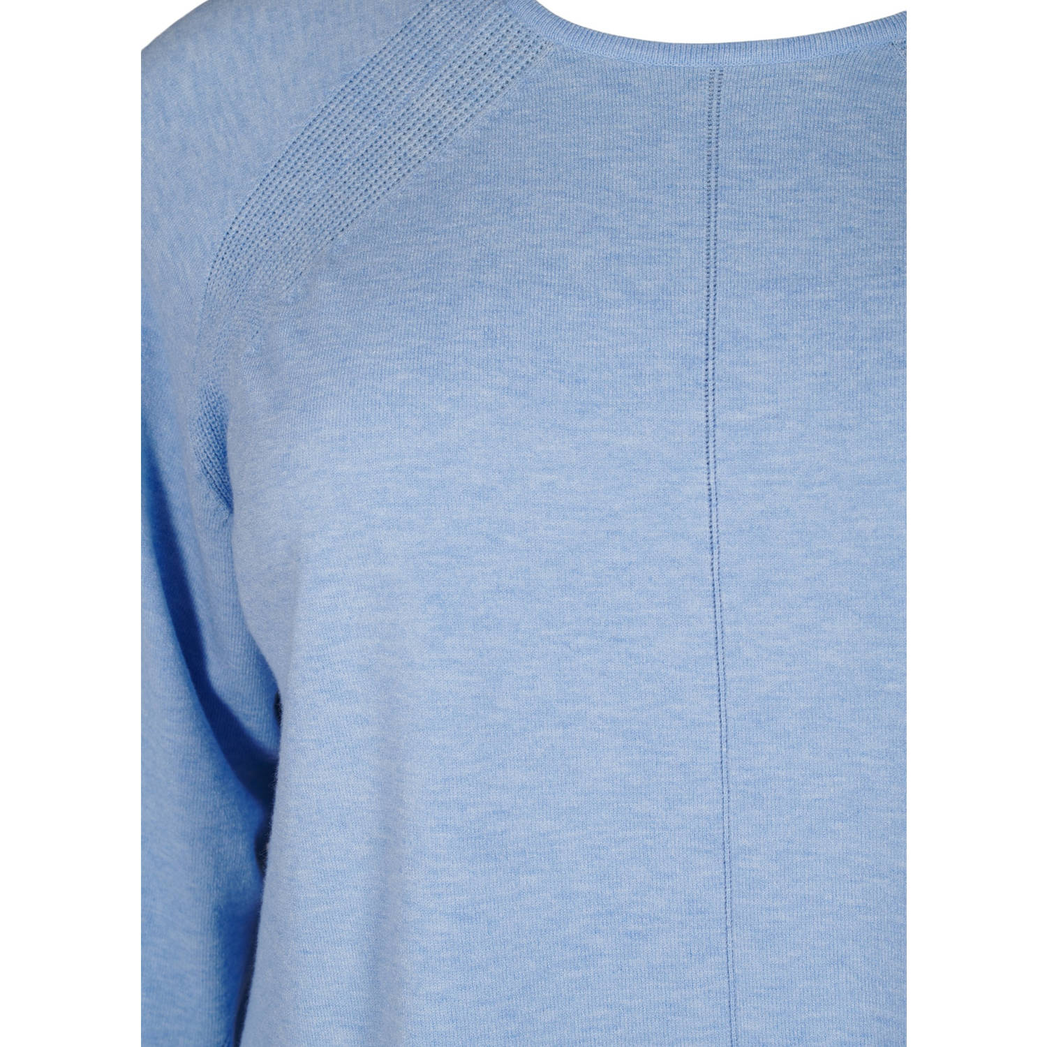 Zizzi pullover lichtblauw fijn gebreid