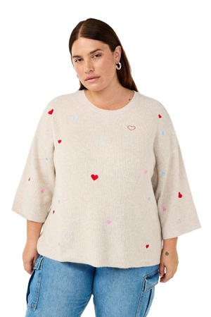 trui beige rib gebreid