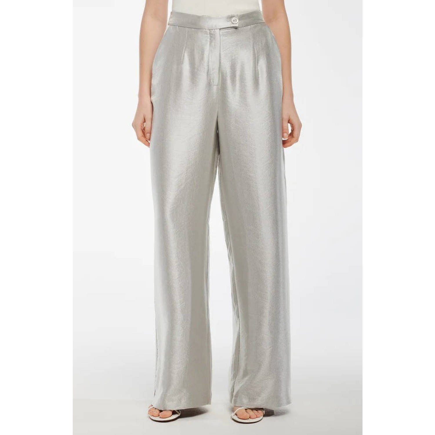 Studio AR by ARMA wide leg high waist broek zilver