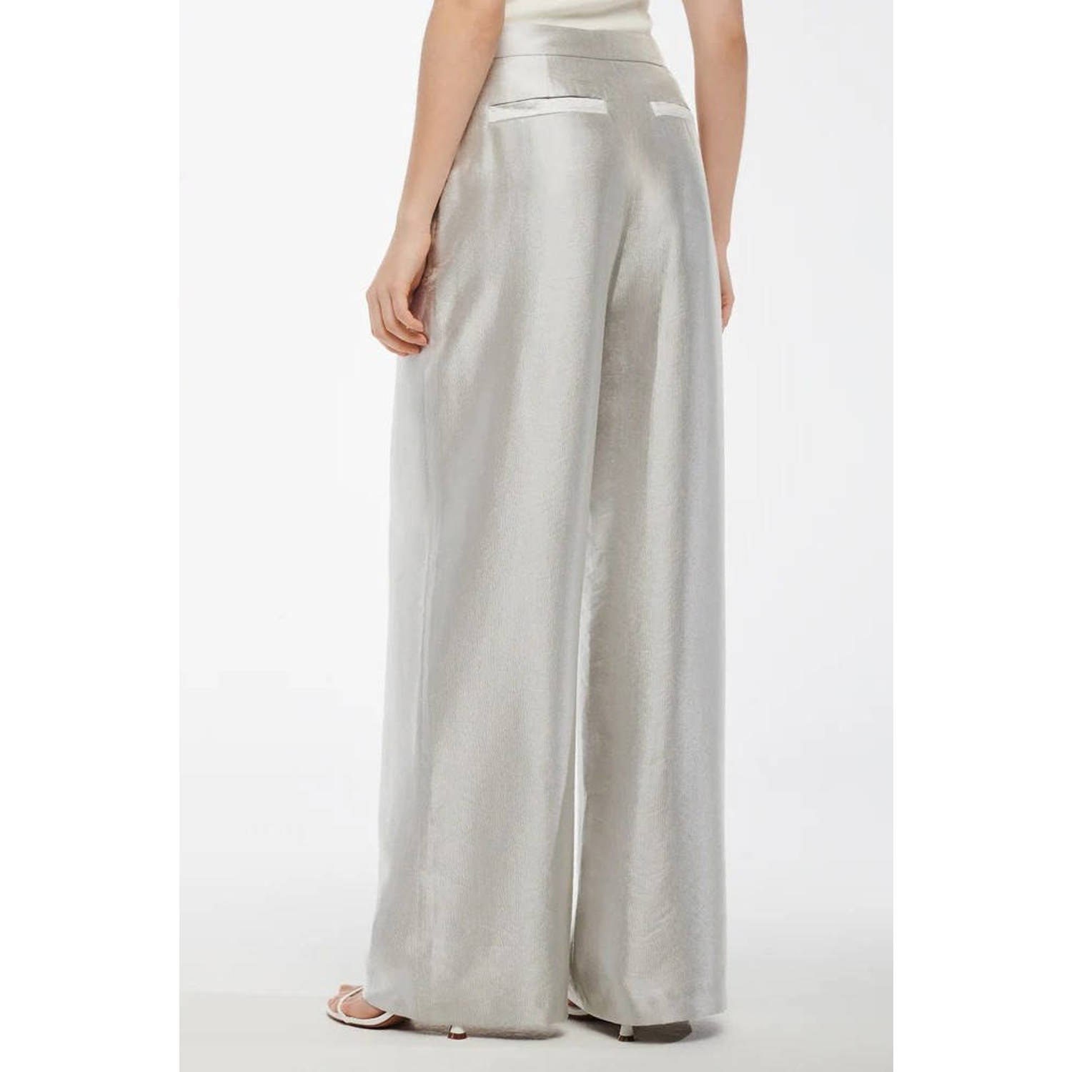 Studio AR by ARMA wide leg high waist broek zilver
