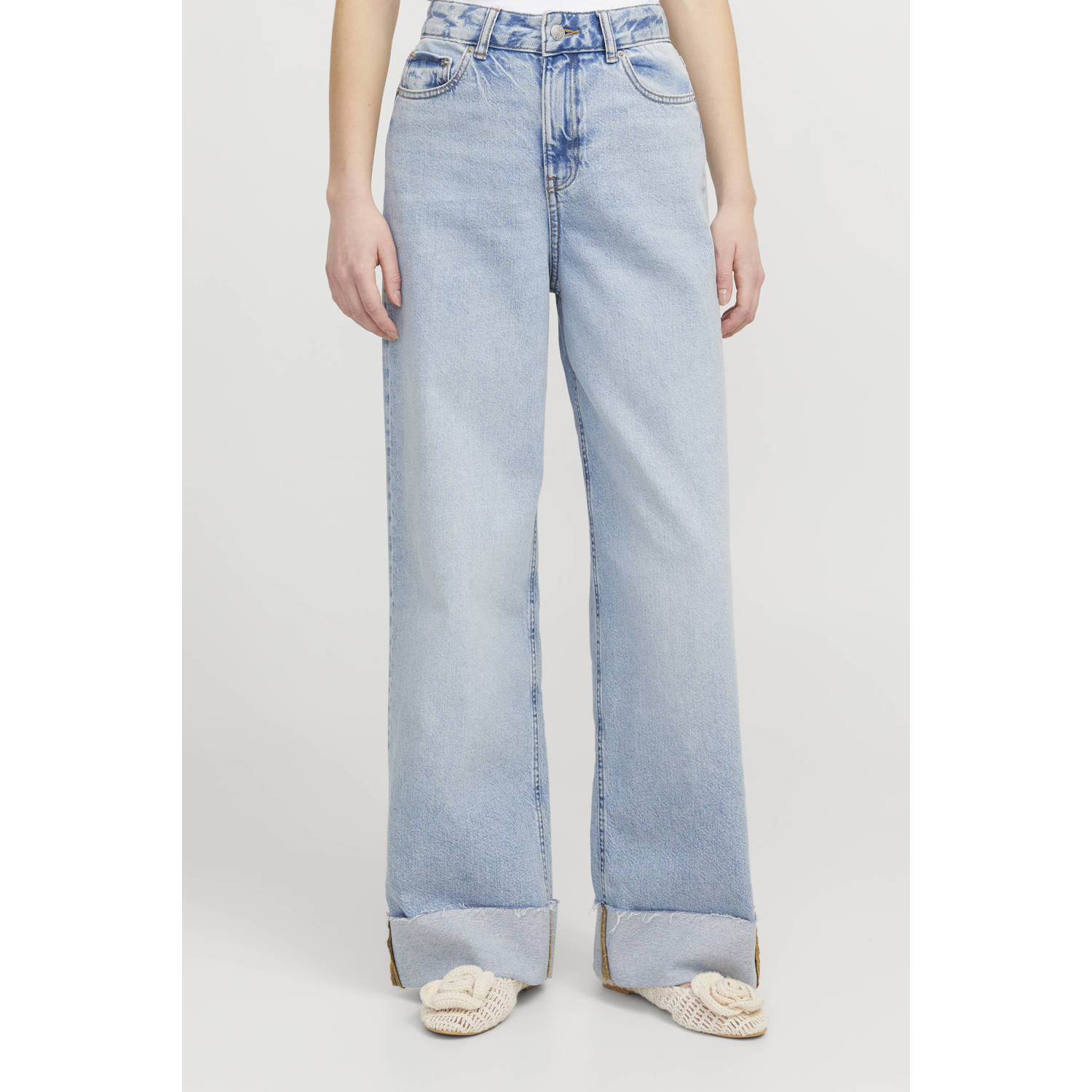 JJXX high waist wide leg jeans light blue denim