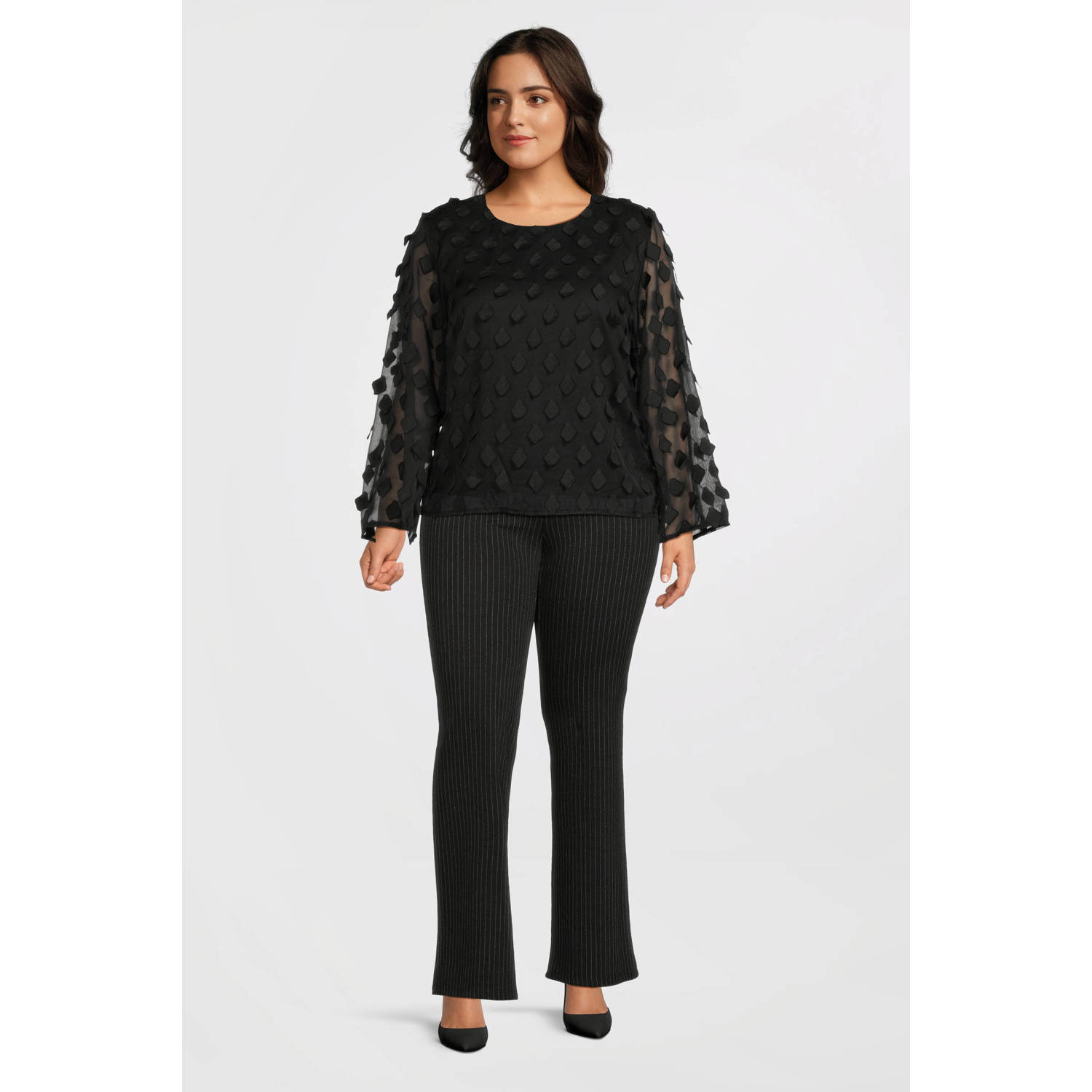 PIECES Curve blouse zwart