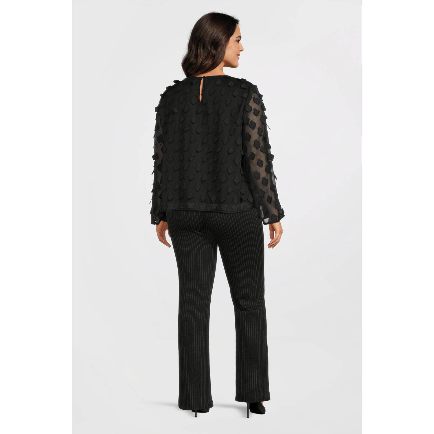 PIECES Curve blouse zwart