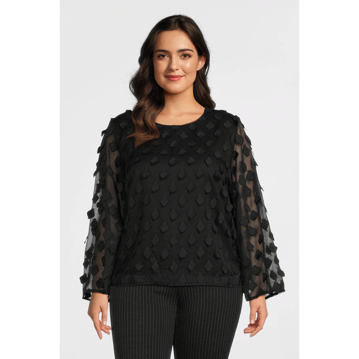 PIECES Curve blouse zwart